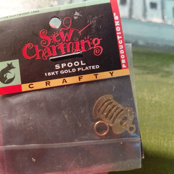 sew charming Other - Gold Plated Spool Charm